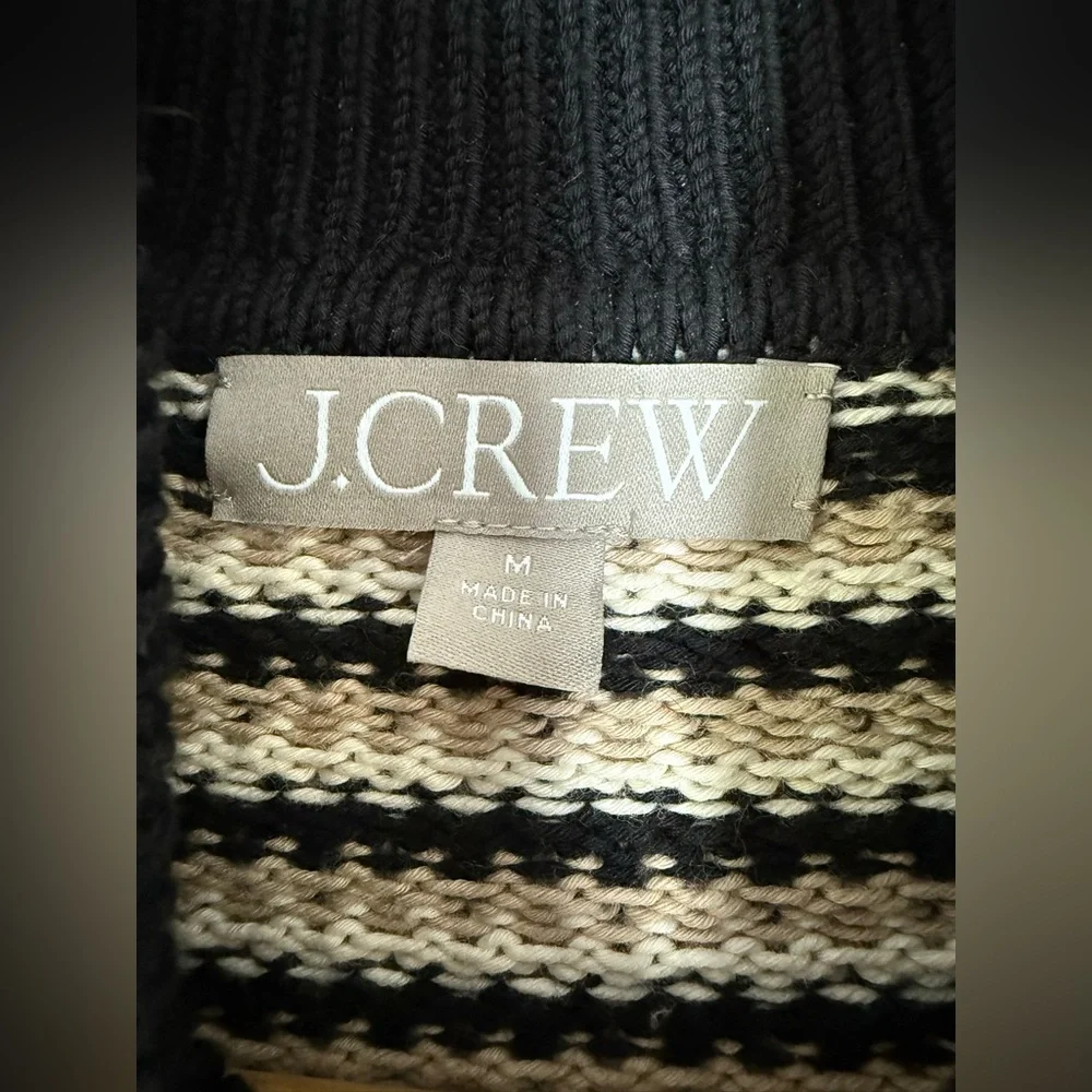 J. Crew Jacquard Sweater Jacket Knit Blazer Metallic Neutral Chic Polished Soft